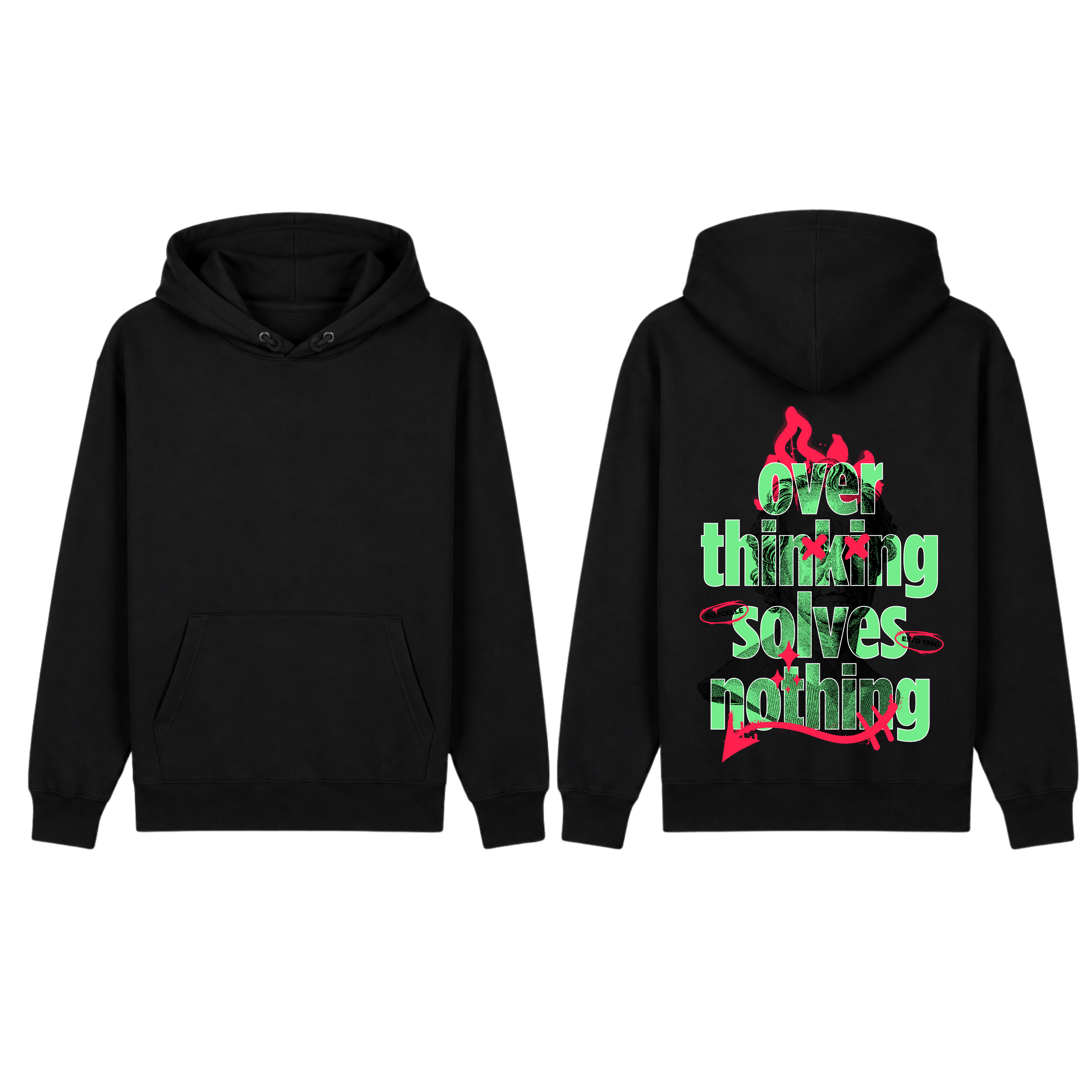 Hoodie ''Overthinking solves nothing''